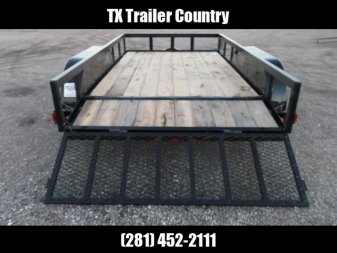 New 2025 Longhorn Trailers 77x12 Tandem Axle Utility Trailer / UTV Trailer / 2ft Dovetail / 2ft Ramp Gate / LED Lights
