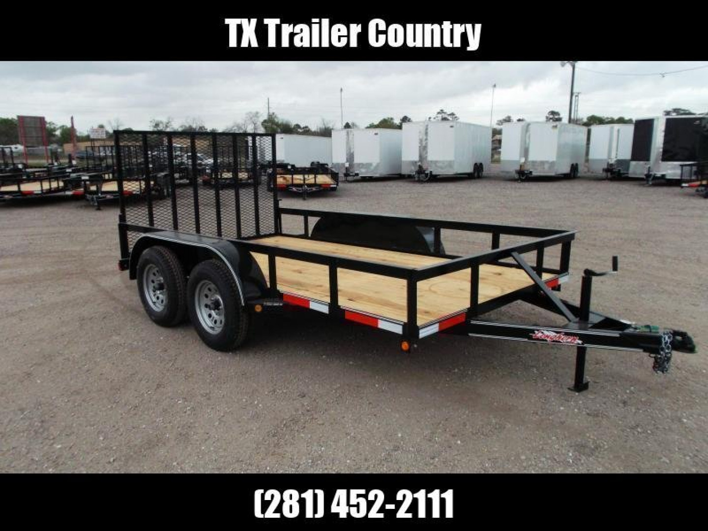 New 2025 LONGHORN TRAILERS 77x12 Tandem Utility Trailer / Heavy Duty 4ft Ramp Gate / LED Lights / Electric Brakes