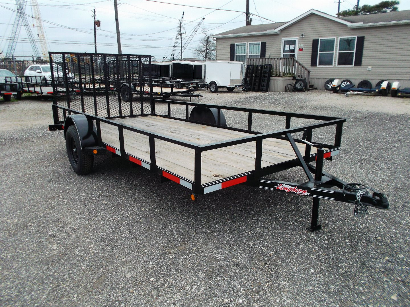 New 2025 LONGHORN TRAILERS 77x14 SA Utility Trailer / 4ft Heavy Duty Ramp Gate / LED Lights