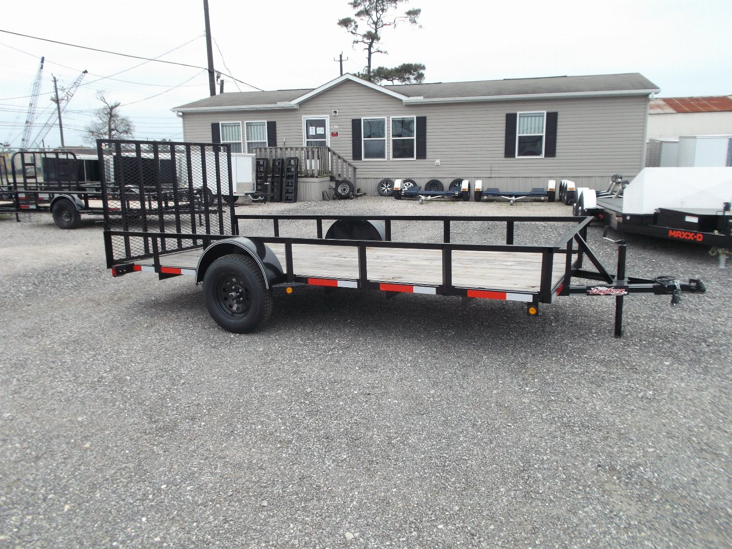 New 2025 LONGHORN TRAILERS 77x14 SA Utility Trailer / 4ft Heavy Duty Ramp Gate / LED Lights
