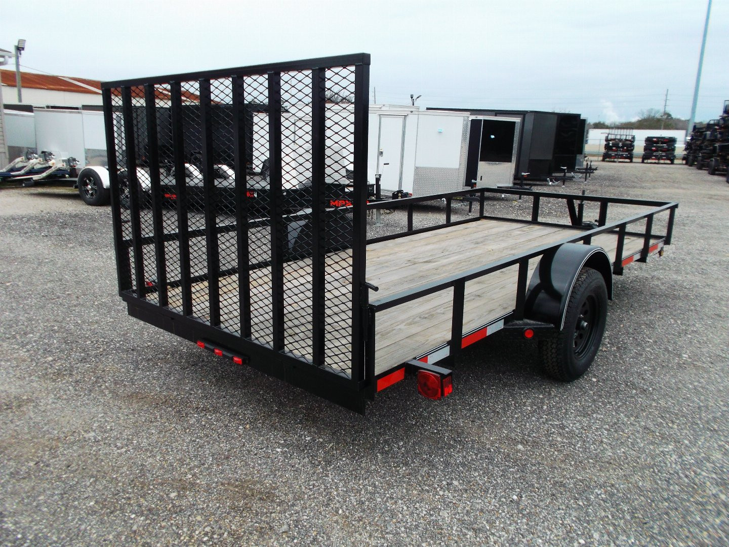 New 2025 LONGHORN TRAILERS 77x14 SA Utility Trailer / 4ft Heavy Duty Ramp Gate / LED Lights