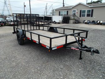 New 2025 LONGHORN TRAILERS 77x14 SA Utility Trailer / 4ft Heavy Duty Ramp Gate / LED Lights