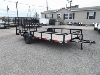 New 2025 LONGHORN TRAILERS 77x14 SA Utility Trailer / 4ft Heavy Duty Ramp Gate / LED Lights