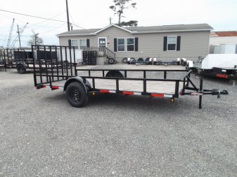 New 2025 LONGHORN TRAILERS 77x14 SA Utility Trailer / 4ft Heavy Duty Ramp Gate / LED Lights