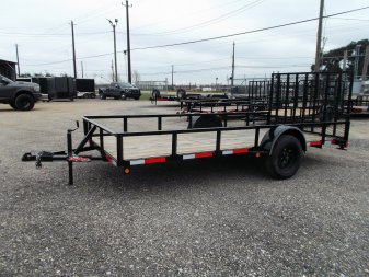 New 2025 LONGHORN TRAILERS 77x14 SA Utility Trailer / 4ft Heavy Duty Ramp Gate / LED Lights