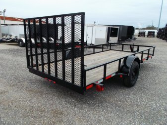 New 2025 LONGHORN TRAILERS 77x14 SA Utility Trailer / 4ft Heavy Duty Ramp Gate / LED Lights