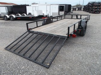 New 2025 LONGHORN TRAILERS 77x14 SA Utility Trailer / 4ft Heavy Duty Ramp Gate / LED Lights