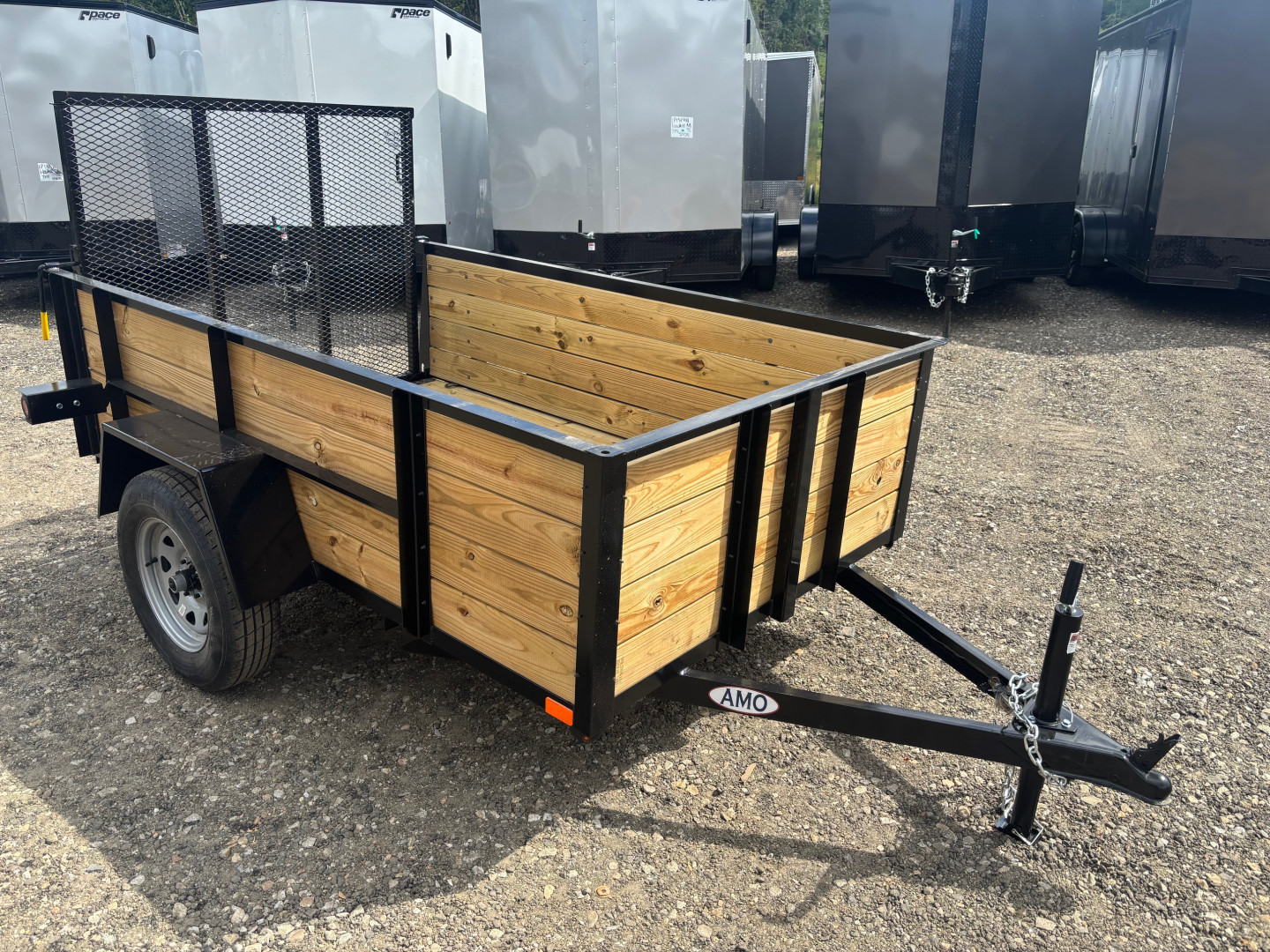 New 2025 AMO 5x8 Utility Trailer/24" Wood Sides/ramp gate/ 15'' wheels-2990 GVW