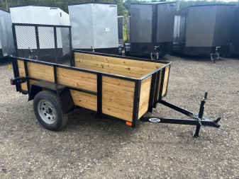 New 2025 AMO 5x8 Utility Trailer/24  Wood Sides/ramp gate/ 15'' wheels-2990 GVW
