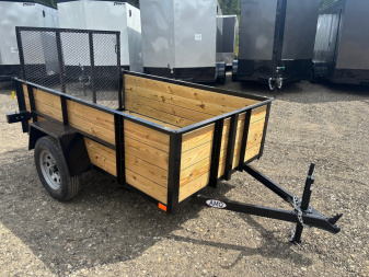 New 2025 AMO 5x8 Utility Trailer/24" Wood Sides/ramp gate/ 15'' wheels-2990 GVW