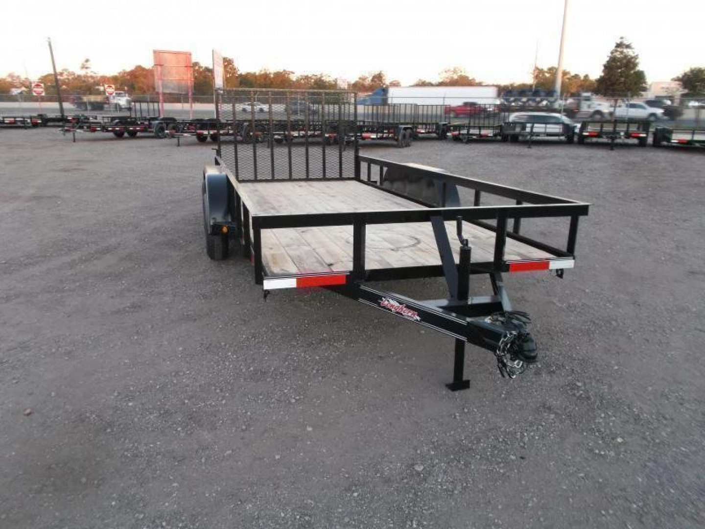 New 2025 Longhorn Trailers 83x14 Tandem Axle Utility Trailer / Lowboy Utility Trailer / 4ft Heavy Duty Ramp Gate / Electric Brakes / LED Lights