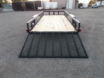 New 2025 Longhorn Trailers 83x14 Tandem Axle Utility Trailer / Lowboy Utility Trailer / 4ft Heavy Duty Ramp Gate / Electric Brakes / LED Lights