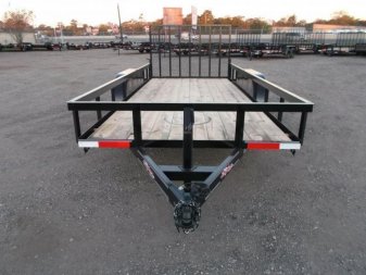 New 2025 Longhorn Trailers 83x14 Tandem Axle Utility Trailer / Lowboy Utility Trailer / 4ft Heavy Duty Ramp Gate / Electric Brakes / LED Lights