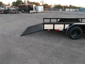 New 2025 Longhorn Trailers 83x14 Tandem Axle Utility Trailer / Lowboy Utility Trailer / 4ft Heavy Duty Ramp Gate / Electric Brakes / LED Lights