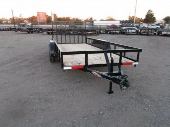 New 2025 Longhorn Trailers 83x14 Tandem Axle Utility Trailer / Lowboy Utility Trailer / 4ft Heavy Duty Ramp Gate / Electric Brakes / LED Lights