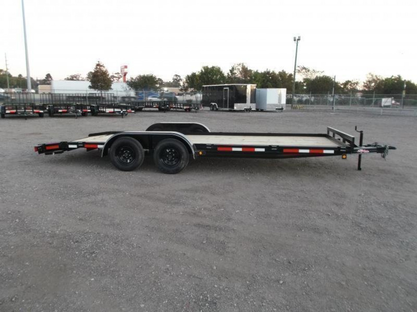 New 2025 LONGHORN TRAILERS 83x20 7K Car Hauler / Racing Trailer / 2ft Dovetail / 5ft Stow Away Ramps / Brakes / LED Lights