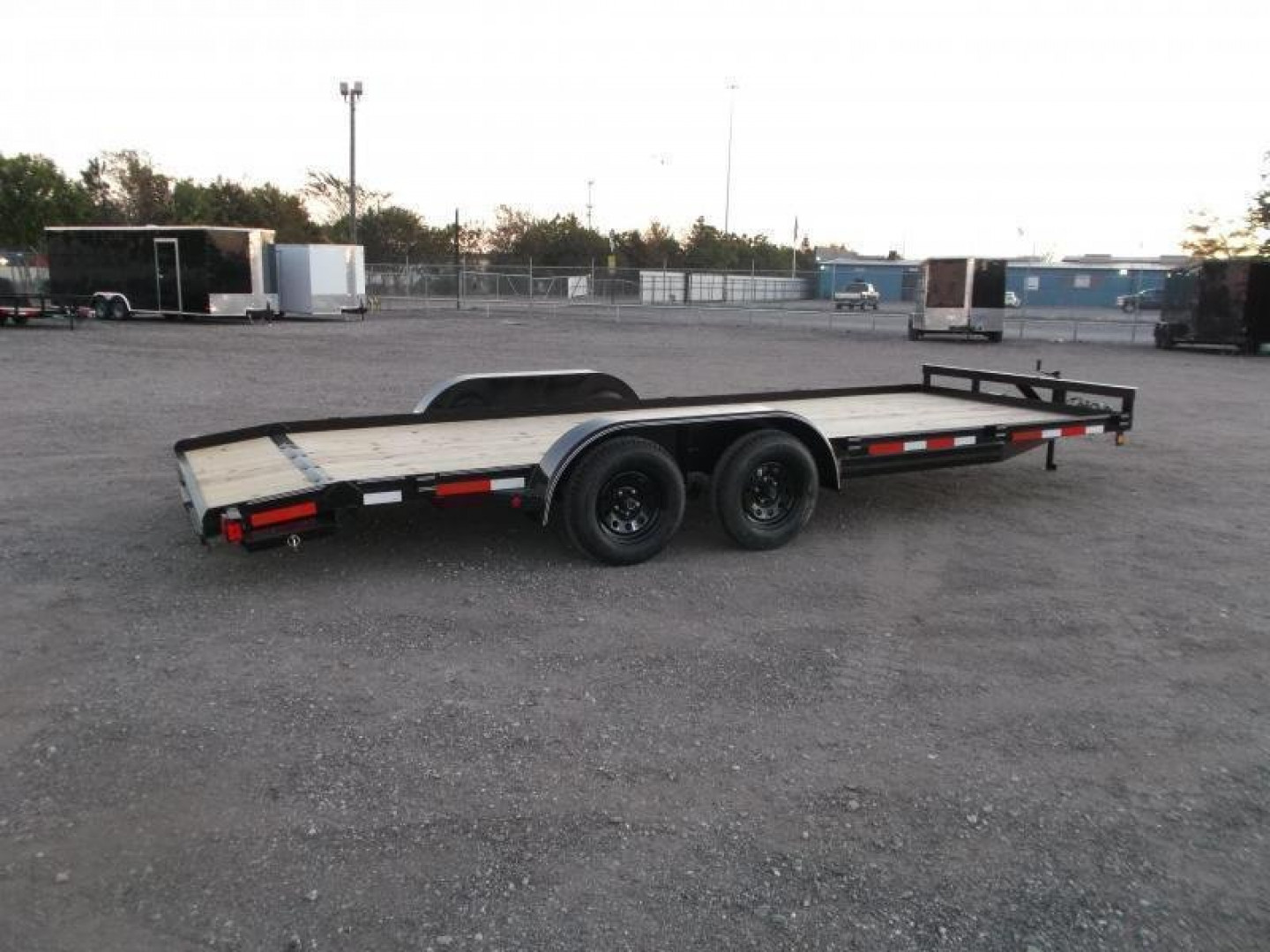 New 2025 LONGHORN TRAILERS 83x20 7K Car Hauler / Racing Trailer / 2ft Dovetail / 5ft Stow Away Ramps / Brakes / LED Lights