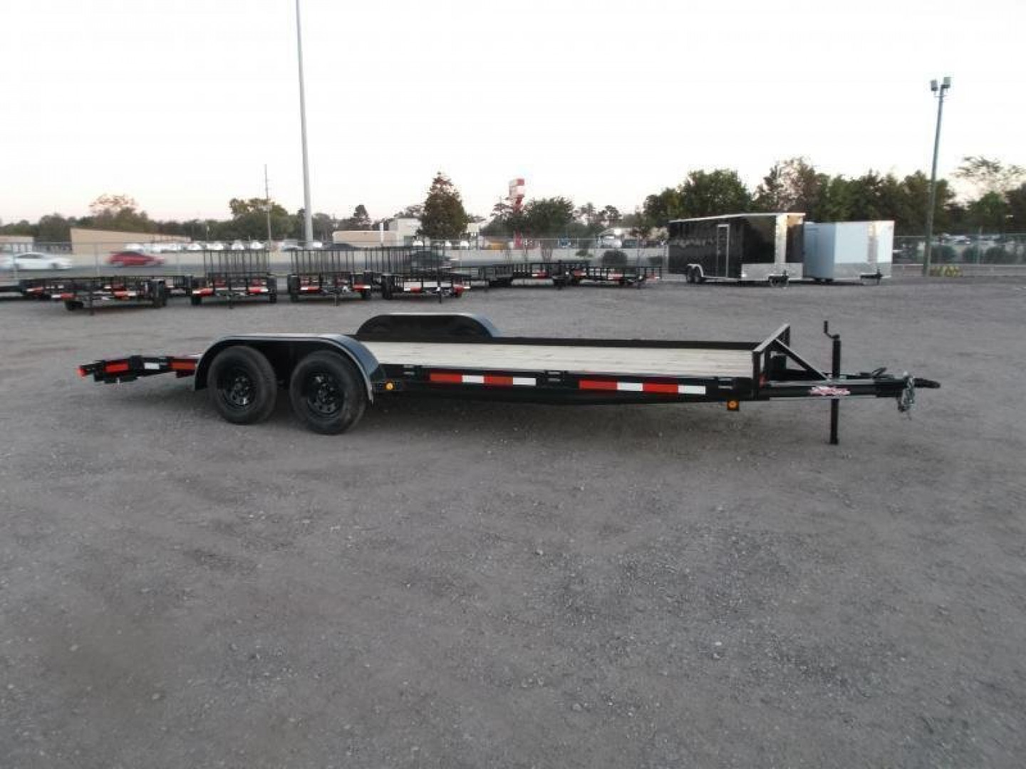 New 2025 LONGHORN TRAILERS 83x20 7K Car Hauler / Racing Trailer / 2ft Dovetail / 5ft Stow Away Ramps / Brakes / LED Lights