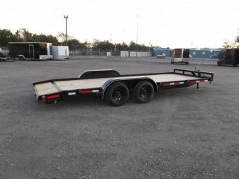 New 2025 LONGHORN TRAILERS 83x20 7K Car Hauler / Racing Trailer / 2ft Dovetail / 5ft Stow Away Ramps / Brakes / LED Lights
