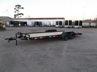 New 2025 LONGHORN TRAILERS 83x20 7K Car Hauler / Racing Trailer / 2ft Dovetail / 5ft Stow Away Ramps / Brakes / LED Lights