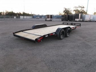 New 2025 LONGHORN TRAILERS 83x20 7K Car Hauler / Racing Trailer / 2ft Dovetail / 5ft Stow Away Ramps / Brakes / LED Lights