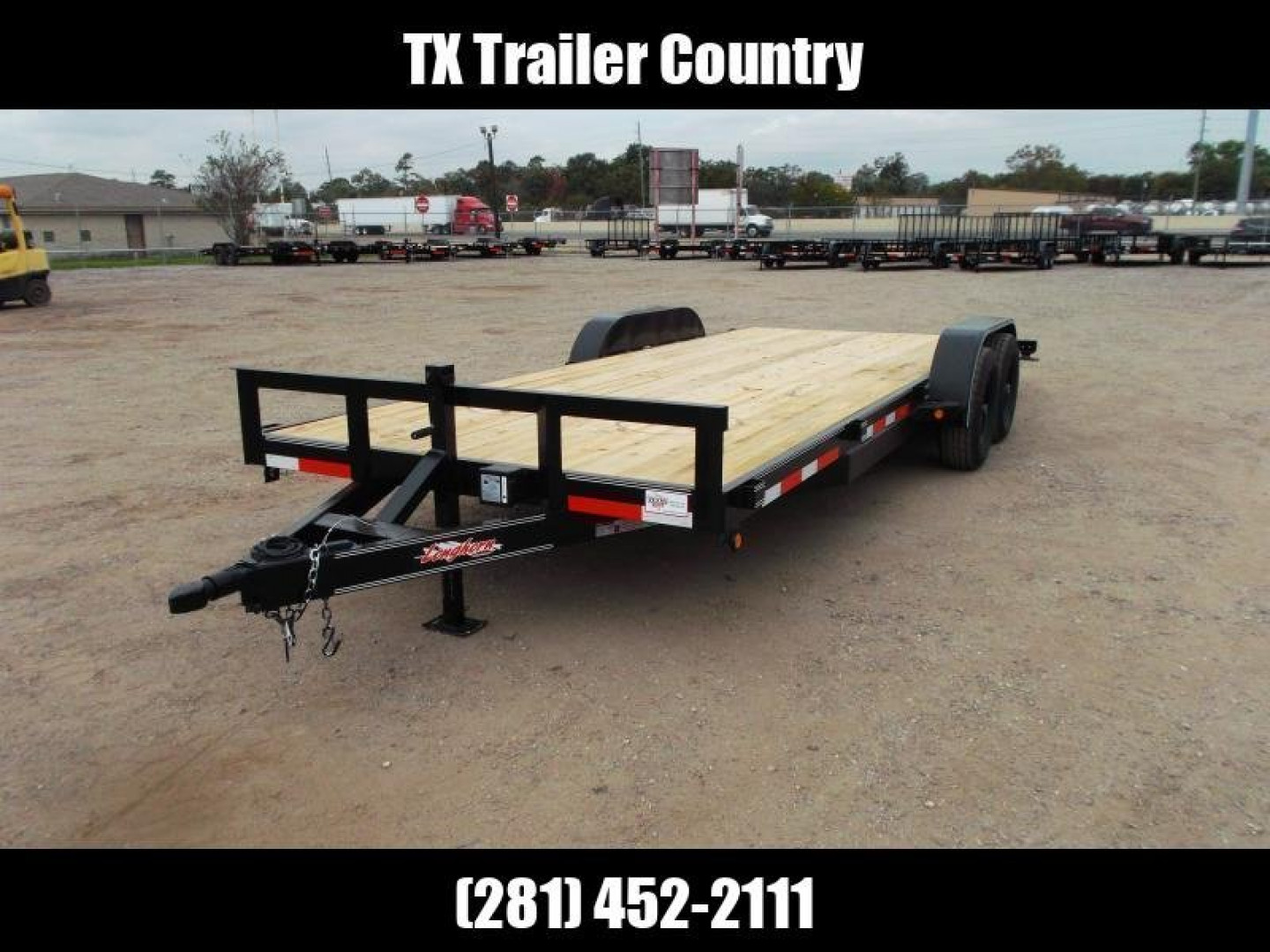 New 2025 LONGHORN TRAILERS 83x20 10K Car Hauler / Racing Trailer / Flat Deck / 5200# Axles / 7K Jack / 2ft Dovetail / 5ft C-Channel Ramps / LED Lights / Adjustable Coupler