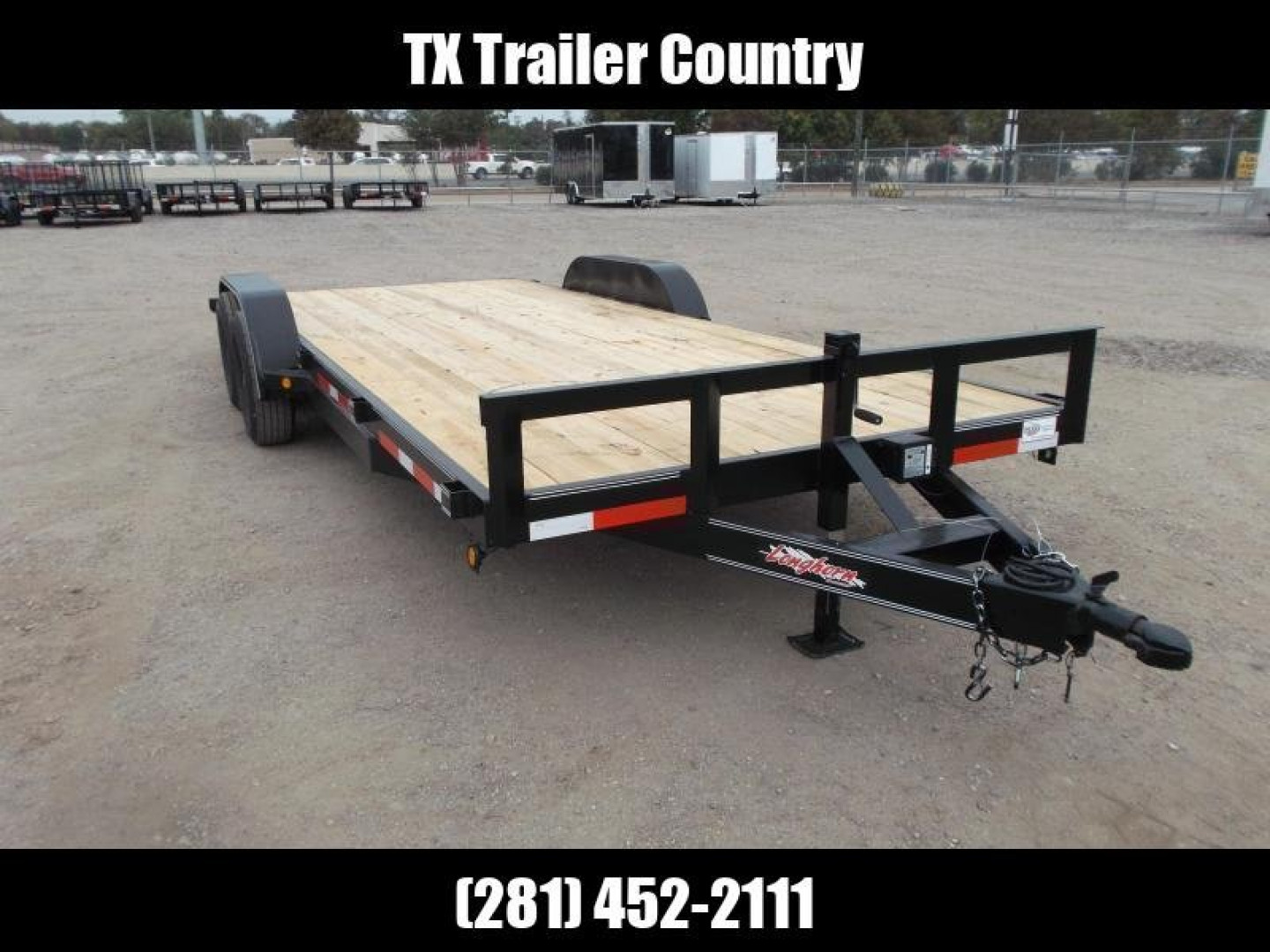 New 2025 LONGHORN TRAILERS 83x20 10K Car Hauler / Racing Trailer / Flat Deck / 5200# Axles / 7K Jack / 2ft Dovetail / 5ft C-Channel Ramps / LED Lights / Adjustable Coupler