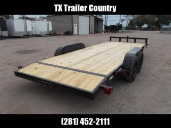 New 2025 LONGHORN TRAILERS 83x20 10K Car Hauler / Racing Trailer / Flat Deck / 5200# Axles / 7K Jack / 2ft Dovetail / 5ft C-Channel Ramps / LED Lights / Adjustable Coupler