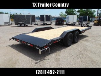 New 2026 MAXX-D 102x24 H8X 17.5K GVWR Equipment Hauler / Car Hauler / Drive Over Fenders / 8,000lb Axles / 8" Heavy Duty Frame / Powder Coated / LEDs / 5ft Stand Up Equipment Ramps / (8) D-Rings / Winch Plate