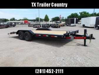 New 2026 MAXX-D 102x24 H8X 17.5K GVWR Equipment Hauler / Car Hauler / Drive Over Fenders / 8,000lb Axles / 8" Heavy Duty Frame / Powder Coated / LEDs / 5ft Stand Up Equipment Ramps / (8) D-Rings / Winch Plate