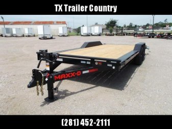 New 2026 MAXX-D 102x24 H8X 17.5K GVWR Equipment Hauler / Car Hauler / Drive Over Fenders / 8,000lb Axles / 8" Heavy Duty Frame / Powder Coated / LEDs / 5ft Stand Up Equipment Ramps / (8) D-Rings / Winch Plate