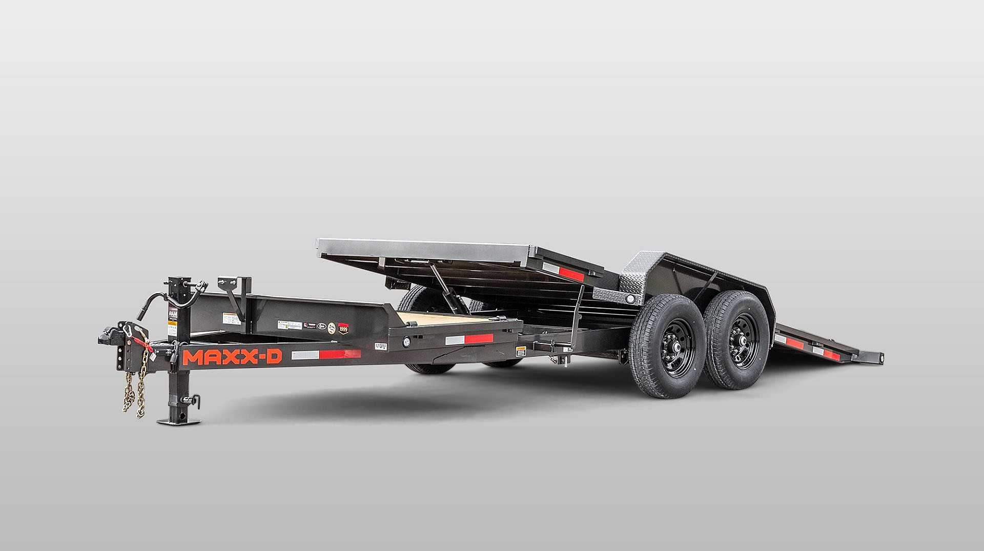 New 2026 MAXX-D 83X22 14K GVWR G6B Gravity Tilt Equipment Hauler / Car Hauler / Powder Coated / 7000# Torsion Axles /(4) D-Rings / 6ft Stationary / Toolbox