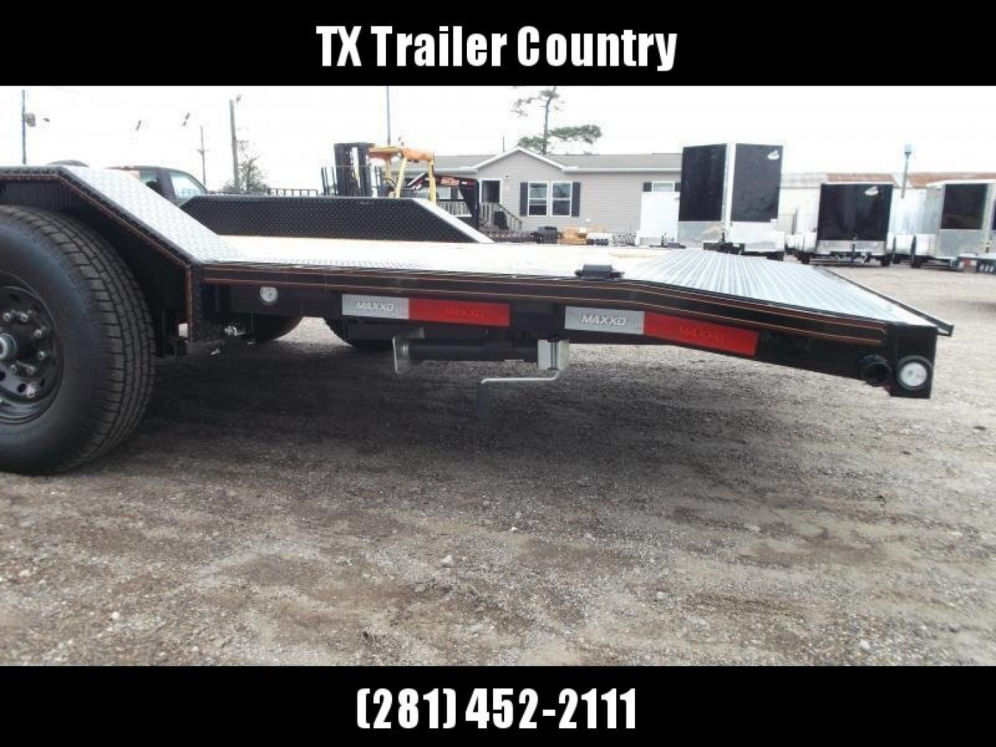 New 2026 MAXX-D 102x24 10K H5X Car Hauler / Flatbed Trailer / Equipment Hauler / Powder Coated / 5200# Axles / Drive Over Fenders / 5ft Stow Away C-Channel Ramps