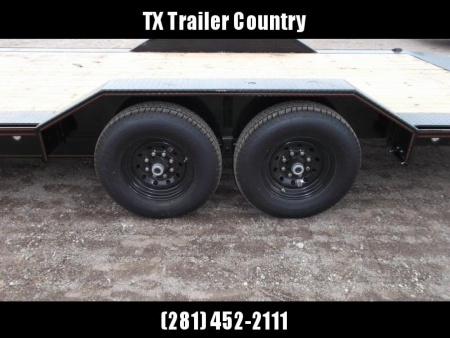New 2026 MAXX-D 102x24 10K H5X Car Hauler / Flatbed Trailer / Equipment Hauler / Powder Coated / 5200# Axles / Drive Over Fenders / 5ft Stow Away C-Channel Ramps