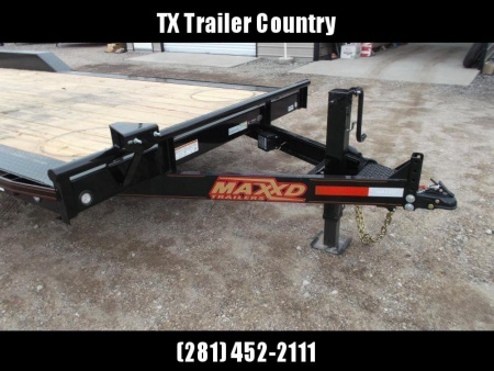New 2026 MAXX-D 102x24 10K H5X Car Hauler / Flatbed Trailer / Equipment Hauler / Powder Coated / 5200# Axles / Drive Over Fenders / 5ft Stow Away C-Channel Ramps