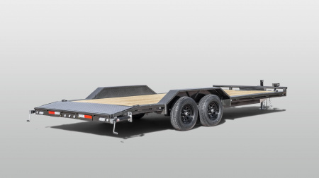 New 2026 MAXX-D 102x24 10K H5X Car Hauler / Flatbed Trailer / Equipment Hauler / Powder Coated / 5200# Axles / Drive Over Fenders / 5ft Stow Away C-Channel Ramps