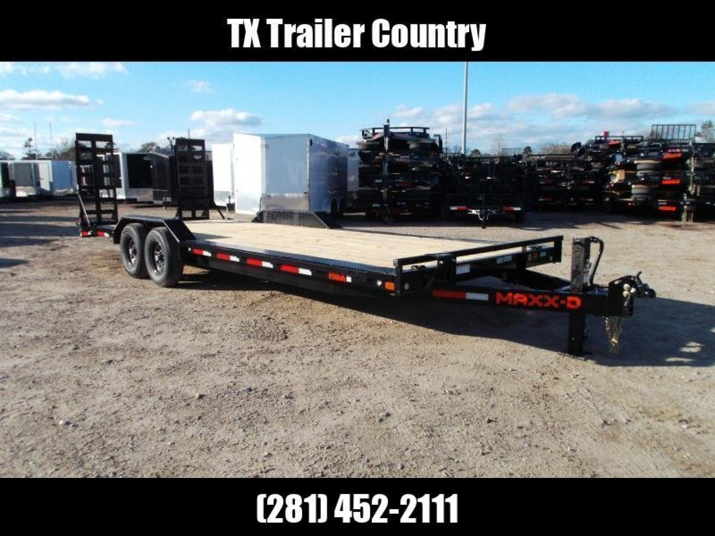 New 2026 MAXXD 102x24 14K H6X Car Hauler / Flatbed Trailer / Equipment Hauler / Powder Coated / 7K Axles / Drive Over Fenders / 5ft Stand Up Equipment Ramps