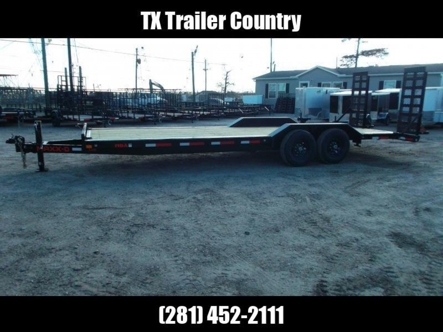 New 2026 MAXXD 102x24 14K H6X Car Hauler / Flatbed Trailer / Equipment Hauler / Powder Coated / 7K Axles / Drive Over Fenders / 5ft Stand Up Equipment Ramps