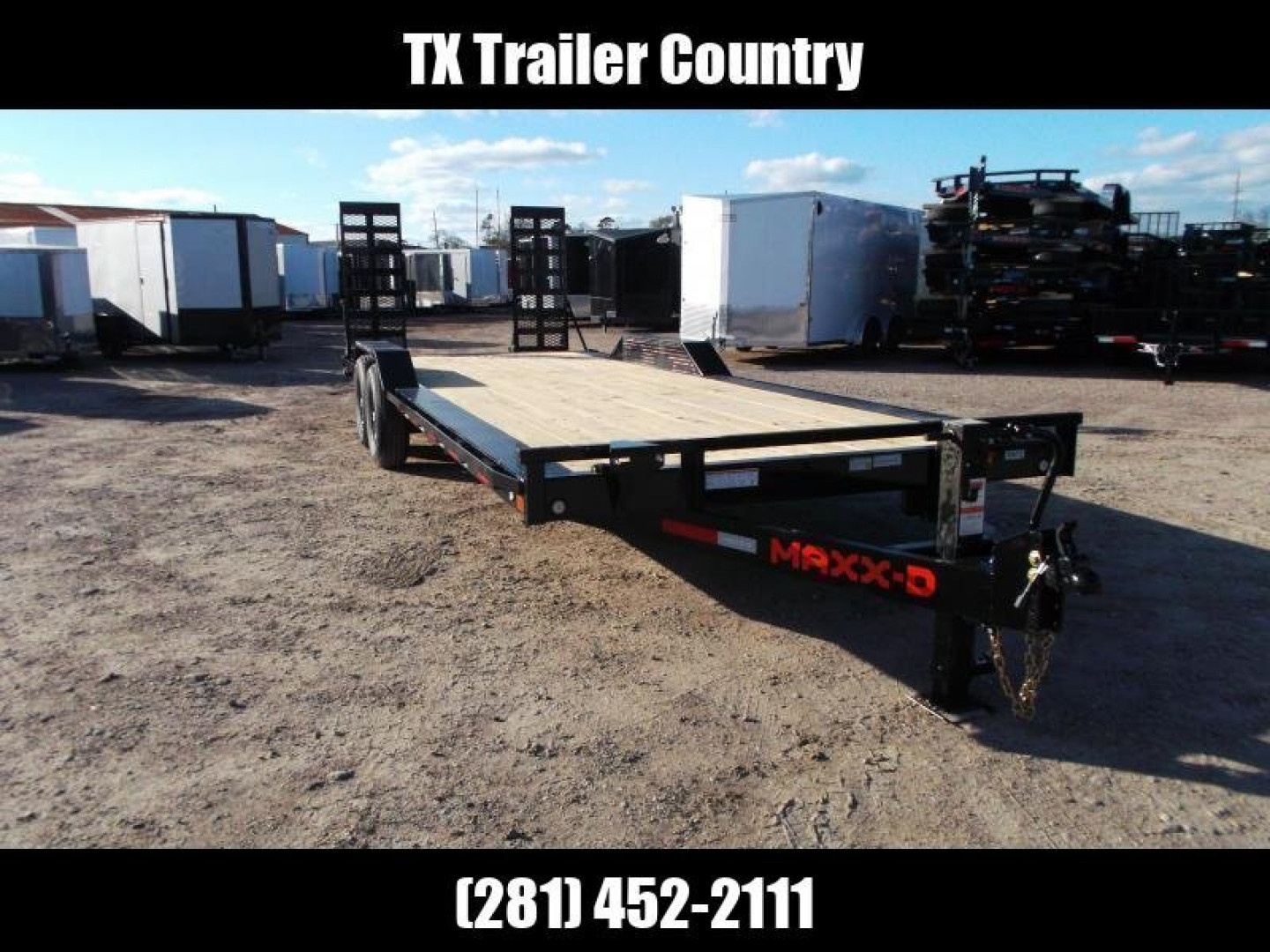 New 2026 MAXXD 102x24 14K H6X Car Hauler / Flatbed Trailer / Equipment Hauler / Powder Coated / 7K Axles / Drive Over Fenders / 5ft Stand Up Equipment Ramps