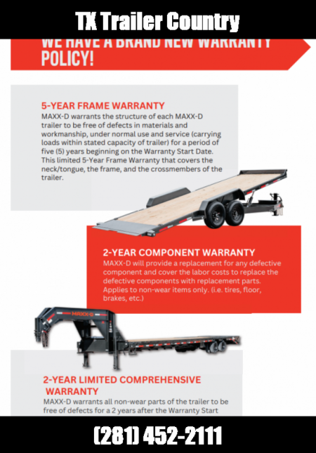 New 2026 MAXXD 102x24 14K H6X Car Hauler / Flatbed Trailer / Equipment Hauler / Powder Coated / 7K Axles / Drive Over Fenders / 5ft Stand Up Equipment Ramps
