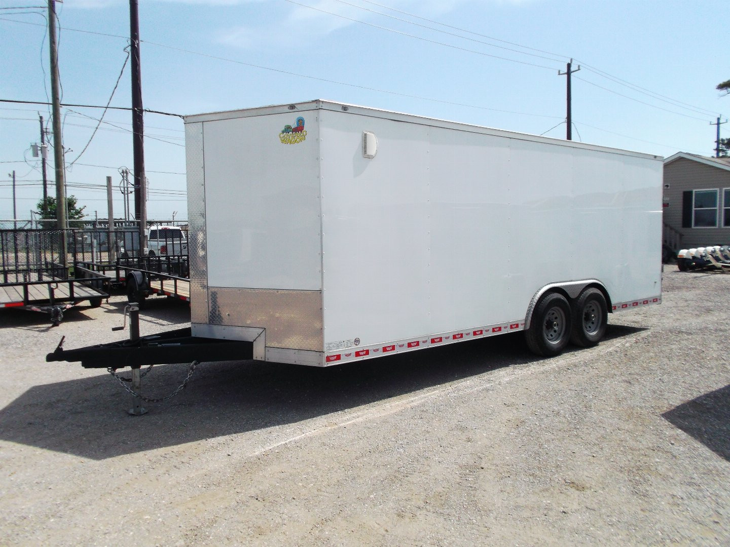 Used 2024 COVERED WAGON TRAILERS 8.5x20 Heavy Duty Cargo Trailer / Enclosed Trailer / XXL Package / 6'6  Interior Height / 7000# Torsion Axles / Extra Wide Heavy Duty Ramp / .080 White Heavy Duty Poly Core Skin / 48  RV Side Door / (16) D-Rings