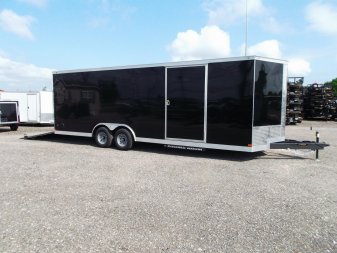 New 2025 COVERED WAGON TRAILERS 8.5x24 Cargo / Enclosed Trailer / Enclosed Car Hauler / 7ft Interior / 5200# Axles / 60  Triple Tube Tongue / Extra Wide Ramp / 48  RV Side Door / Semi-Screwless Exterior / Heavy Duty .080 Black Poly Core Skin