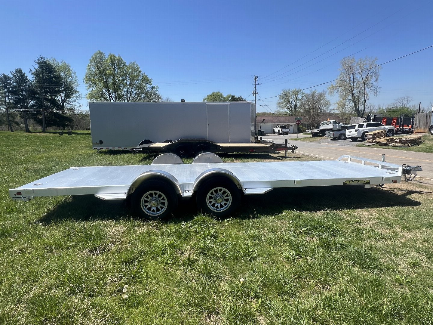 New 2025 Aluma 8222H-RAMPS-5200# AXLES Car Hauler