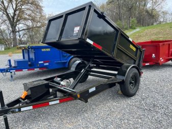 New 2025 P & T Trailers 5K 5X8 3 WAY GATE Dump Trailer
