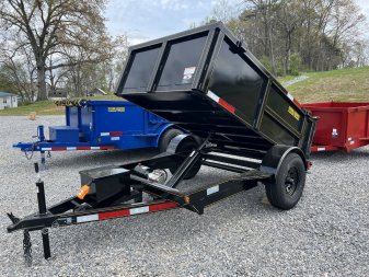 New 2025 P & T Trailers 5K 5X8 3 WAY GATE Dump Trailer