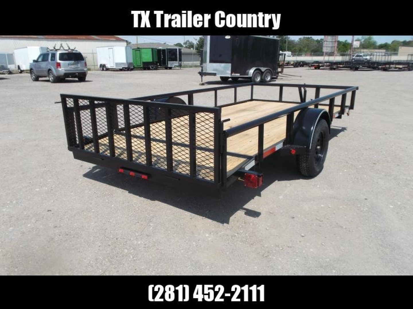 New 2025 Longhorn Trailers 77x14 Single Axle Utility Trailer / Pipetop / 2ft Dovetail / 2ft Ramp Gate / LED Lights