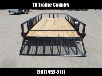New 2025 Longhorn Trailers 77x14 Single Axle Utility Trailer / Pipetop / 2ft Dovetail / 2ft Ramp Gate / LED Lights