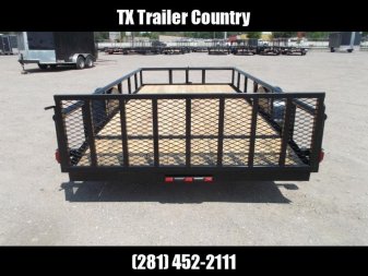 New 2025 Longhorn Trailers 77x14 Single Axle Utility Trailer / Pipetop / 2ft Dovetail / 2ft Ramp Gate / LED Lights