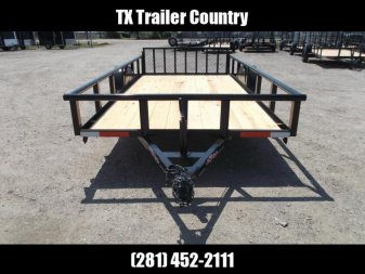 New 2025 Longhorn Trailers 77x14 Single Axle Utility Trailer / Pipetop / 2ft Dovetail / 2ft Ramp Gate / LED Lights