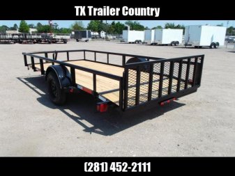New 2025 Longhorn Trailers 77x14 Single Axle Utility Trailer / Pipetop / 2ft Dovetail / 2ft Ramp Gate / LED Lights